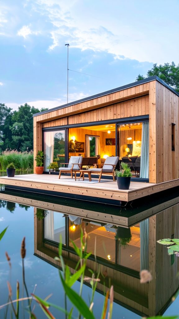 photo d'une cabane flottante